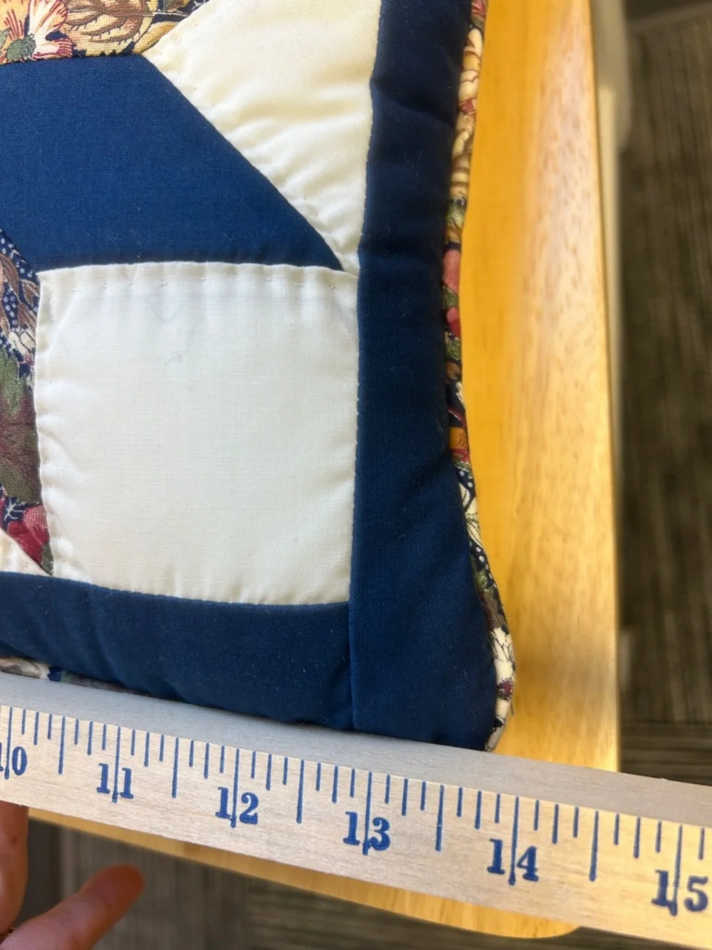 Bundle of Two Vintage Handmade Quilted Patchwork Star Decorative Square Pillows